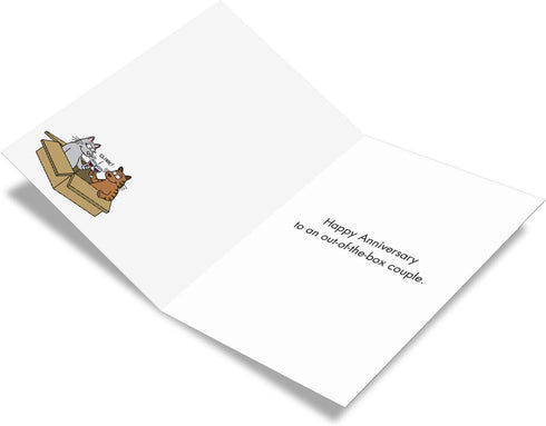 NobleWorks Funny Anniversary Card with Envelope, Cartoon Marriage Humor, Spouse Notecard for Anniversary