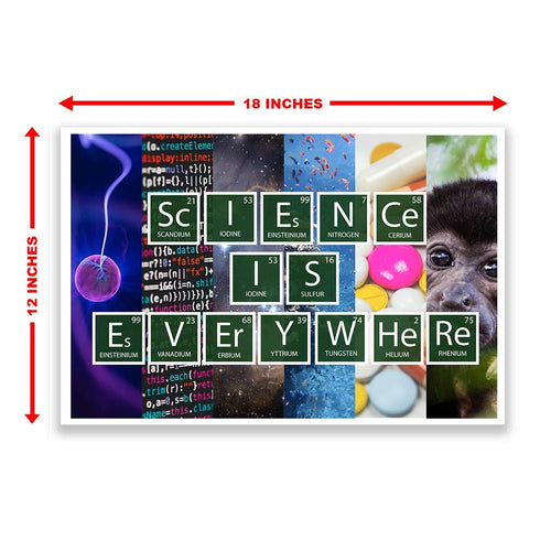 Classroom Poster Science is Everywhere, Unique Posters for Classrooms, 12-Inch by 18-Inch, Science Class Posters
