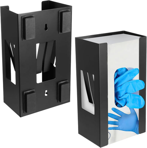 2 Pcs Magnetic Glove Box Holder - Wall Mounted Magnetic Glove Dispenser,Black