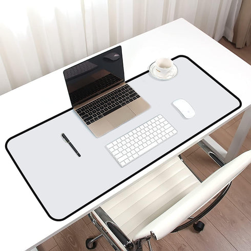 Qisan Large Gaming Mouse Pad, Extended Size 31.5"x11.8"x0.15", Anti-Slip Rubber Base, White Desk Mat
