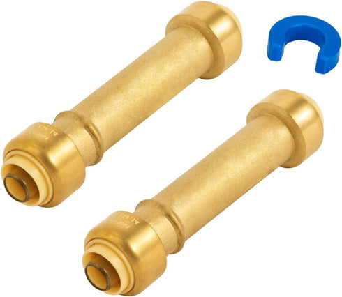 SUNGATOR 1/2 Inch Slip Coupling, Push Fit Repair Plumbing Fittings, No Lead Brass PEX Fittings (2-Pack)