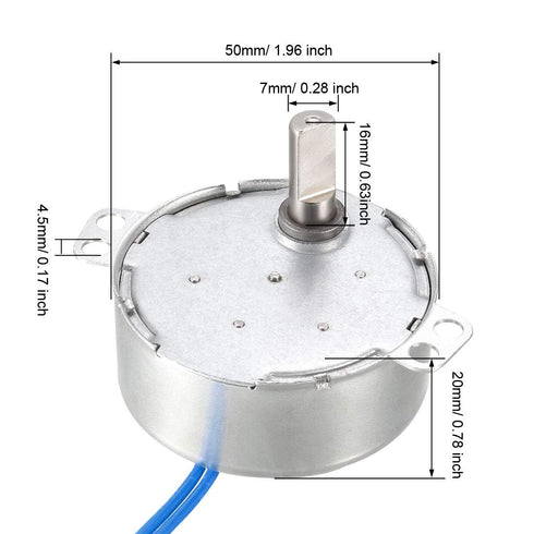 uxcell Electric Motor Turntable Synchronous Motor, 100-127 VAC, 2.5-3RPM, 50/60 Hz for Hand-Made Projects