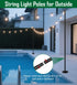 Tigerden 10ft 1 Pack String Light Pole for Hard Surfaces, Light Pole for Outdoor String Light, Perfect for Garden