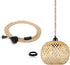 EcoGehen 15ft Boho Plug in Pendant Light Wicker Rattan Hanging Lights with Hemp Rope Cord MINI Bamboo Lampshade Wall