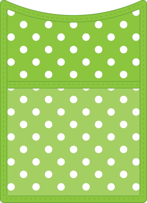 Lime Polka Dots Magnetic Storage Pocket (20771) - Teacher Created Resources