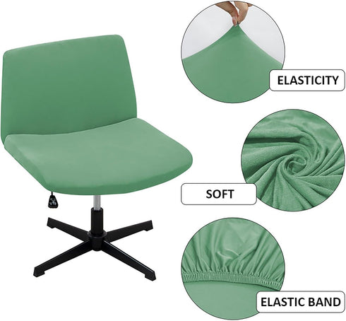 WYLEBER Armless Stretch Chair Covers,Swivel Criss Cross Chair Covers Slipcovers,Mid Back Wide Seat Office Desk Accent