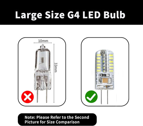 5pcs G4 LED Bulb: 12V 4W AC/DC Landscape Light Bulbs, Bi-Pin Base, Equivalent to 20W-30W T3 Halogen Replacement (Warm