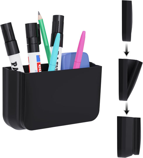 Vaszu Magnetic Foldable Pen Holder, Magnetic Dry Erase Marker Pencil Holder, Strong Magnet