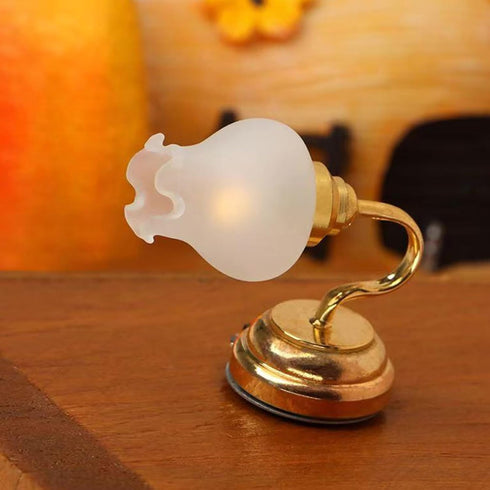 ANosteie 1: 12 Dollhouse Lights Scale Vintage Wall Sconces Dollhouse Lighting Tulips Shape Metal Wall Lamp for DIY