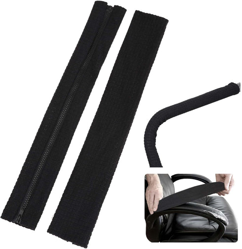 Office Chair Armrest Covers, Zipper Slipcover, Removable Stretch Chair Armrest Covers, Protectors for Office Chair