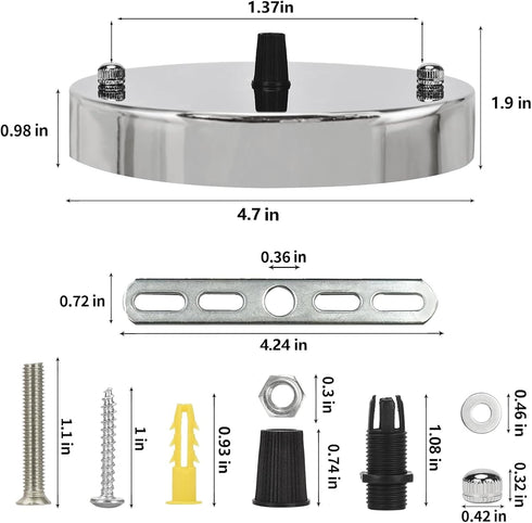 4.7 Inches 4.7 inch) Sangle Sopffy Pendant Light Canopy Kit, Ceiling Lighting Canopy Kit with All Mounting Hardware