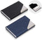 homEdge Business Card Holder, Slim Professional 2 Packs PU Leather + Stainless Steel Case - Black and Blue