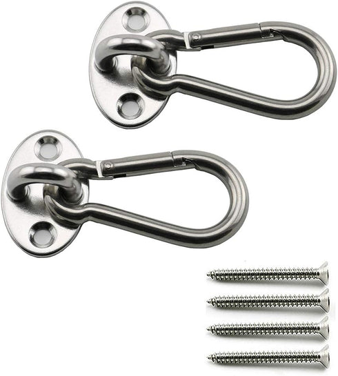2-Pack M6 Ceiling & Wall Mount Hanging Hardware Fitting Set, 304 Stainless Steel Heavy Duty Pad Eye Hook