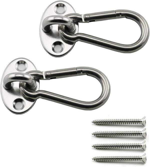 2-Pack M6 Ceiling & Wall Mount Hanging Hardware Fitting Set, 304 Stainless Steel Heavy Duty Pad Eye Hook