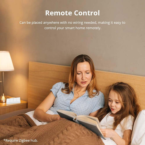 4-Way Wireless Zigbee Smart Button, Remote Control Button Switch for Smart Home Devices, Scene Controller, Compatible