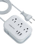 European Travel Plug Adapter USB C, Popowell International Adapter, 4 FT Power Strip with 3 Outlets & 3 USB