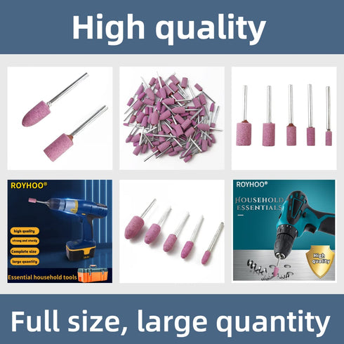 95 Pieces Abrasive Stone Points Electric Grinding Accessories Polishing Grinding Head Wheel Tool Kit for Rotary Tool (Red)