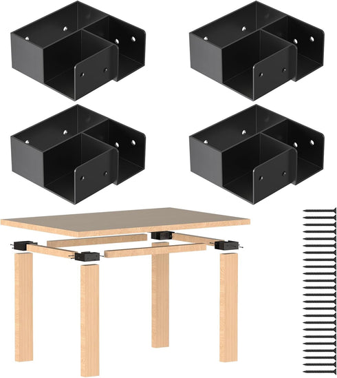 sogiv Heavy Duty Workbench Bracket Kit, 4 Pcs 3-Way Right Angle Corner Brackets