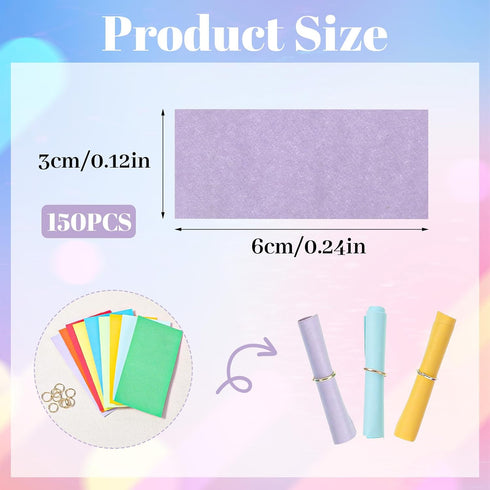 Apausvcm 150 PCS Mini Scroll Paper Colorful Lucky Wish Paper Wish Letter Paper Roll Writable Message Papers