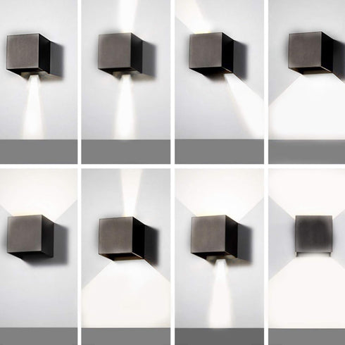 12W IP65 Set Waterproof LED Square Wall Lamp for Outdoor Garden Lighting Decorative, Wall Sconce for Living Room