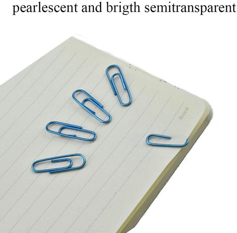 HAHIYO Paper Clips Large 1.3 inches (33mm) Length, Blue Vinyl Coated Paperclips for Organizing Home Office