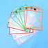 Set Grommet TEHAUX Dry Wipe Bag Pcs Reusable Dry Erase Pockets School Office with Corner Metal Marker Pen Holder Random
