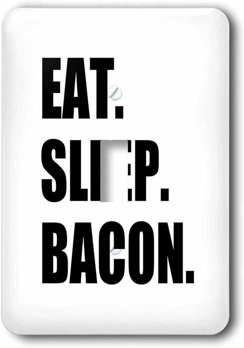 Funny Eat Sleep Bacon Light Switch Cover - Humorous Home Decor