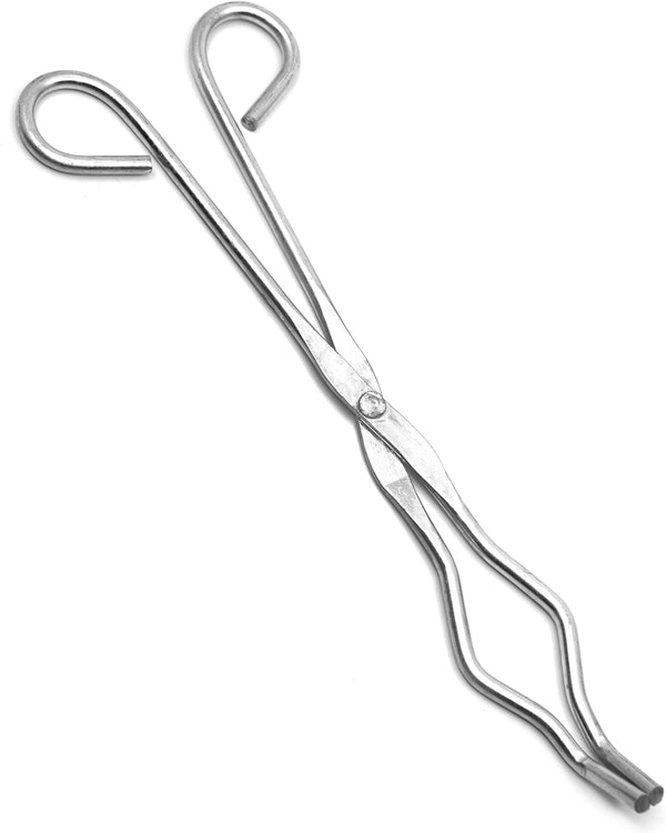 EISCO Crucible Tongs with Bow- Straight, Serrated Tips - Metal - 9.5" long by EISCO