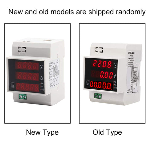 Power Meter Voltmeter Ammeter, Multi-Functional Digital Din Rail Tester for Voltage Current Power Measurement