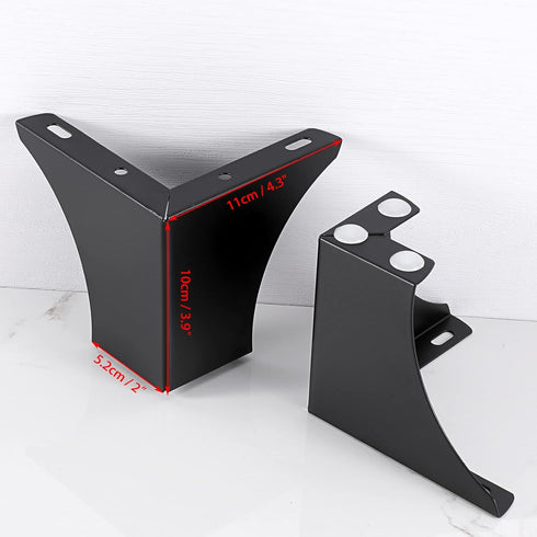 OwnMy 4PCS 4 Inch Metal Furniture Legs Black Sofa Legs Dresser Legs, Modern Ottoman/Coffee Table Legs Metal Cabinet