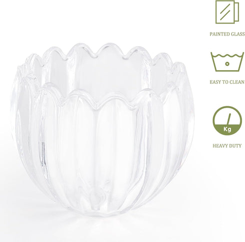 5" 4.25" Chandelier,2 Pack Shenmoyl Tulip Lamp Shades Replacement, Dia. * H Clear Glass Sconce Shade Heavy and Thick
