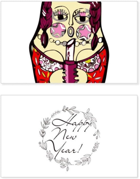 Russia Russian Nesting Dolls Female New Year Festival Greeting Card Bless Message