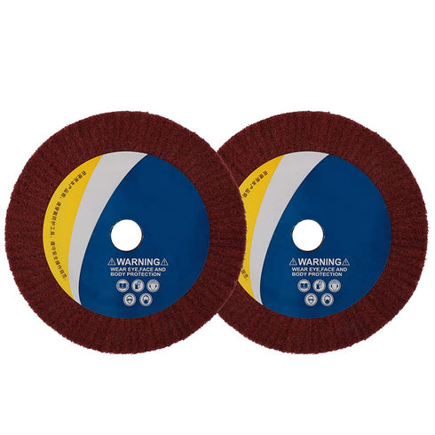 6inch Non-Woven Abrasive Grinding Flap Wheel, 240 Grit Red Nylon Fiber Scouring Pad for Rotary Tool