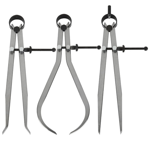 3 Piece Spring Caliper/Divider Set, 8 inches Inside Spring Outside Divider Caliper Measuring Tool