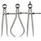 3 Piece Spring Caliper/Divider Set, 8 inches Inside Spring Outside Divider Caliper Measuring Tool