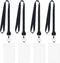 YOUOWO Lanyards Black with Retractable Badge Reel and Vertical ID Badge Holder, Waterproof (4 Pack)