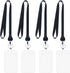 YOUOWO Lanyards Black with Retractable Badge Reel and Vertical ID Badge Holder, Waterproof (4 Pack)