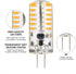 G4 LED Bulbs 12V 3W Bi-Pin, 48 3014 SMD, 20W Halogen Replacement, Silicone Coated, 220 Lumens, 10 Count