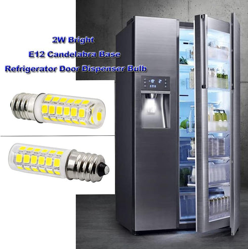 E12 LED Dryer Bulbs, Fridge Water Dispenser Light, 120V 10W 15W 20W Replacement, Pack of 2