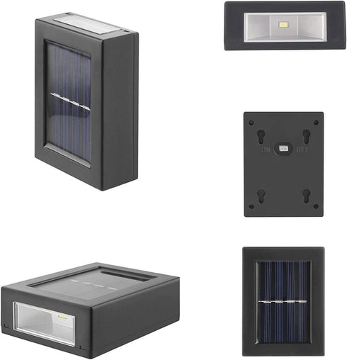 cakuuma 2 IP65 LED Solar Wall Light UP and Down Illuminate Outdoor Sunlight Sensor Lamp Waterproof Modern Nordic Style