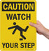 SmartSign-S-4431-AL-14 "Caution - Watch Your Step" Sign | Aluminum 10" x 14", Black on Yellow