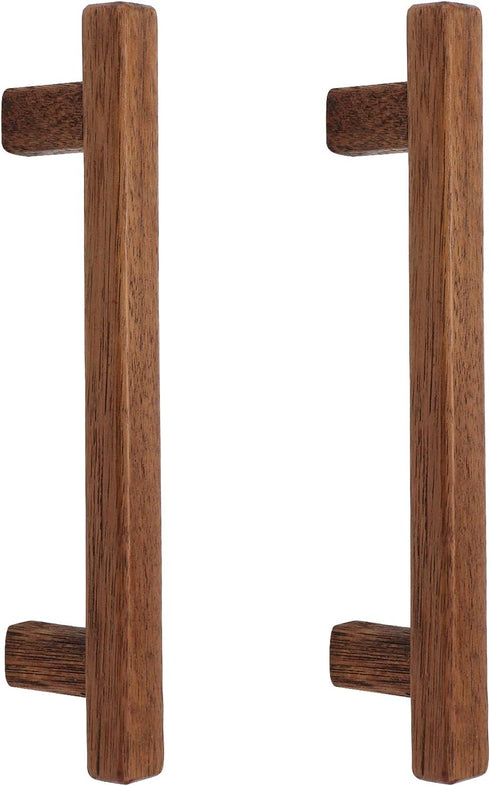 Semetall 8Pcs Walnut Wood Drawer Pulls,5 inch Hole Center Pull Handles Wood,Wooden Handles for Dresser Drawers,Cabinets,Kitchen,Wardrobe by Semetall