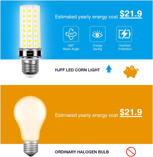 6 Pack LED Corn Light Bulb, 200W Equivalent, 2500 Lumen, 5000K Cool Daylight White, E26/E27 Base
