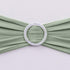 5 Pack Tableclothsfactory Sage Green Stretch Spandex Chair Sash with Silver Diamond Sash Pin Banquet Chair Band