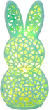 Silike 3D Easter Bunny Lamp, Printed Hollow Out Bunny Figurine Lamp, Easter Rabbit Statues for Table Office Bookshelf