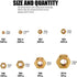 Glarks 160Pcs Metric M2 M2.5 M3 M4 M5 M6 M8 M10 High Strength Brass Hex Nuts Assortment Kit