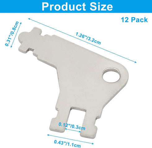 Seimneire 12 Pack Set, Set Universal Dispenser Key Georgia Pacific Style Key for Paper Towel Toilet Paper Dispensers