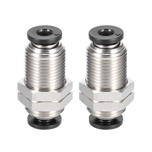 uxcell Straight Pneumatic Push to Quick Connect Fittings, Bulkhead Union 4mm Tube OD X 4mm Tube OD, 2pcs