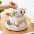 kaileyouxiangongsi White Rotating Art Supply Storage Organizer, Pencil Holder with 9 Compartments for Kids