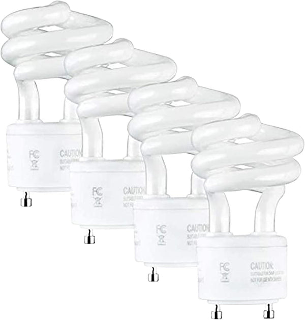 SLEEKLIGHTING 13Watt T2 Spiral CFL GU24 2 Prong Light Bulb Base 2700K